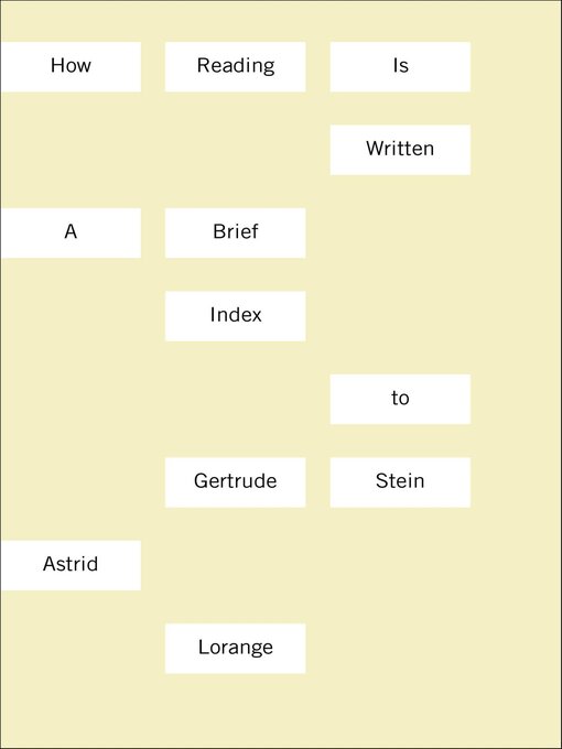 Title details for How Reading Is Written by Astrid Lorange - Available